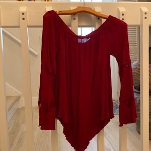 American rag off the shoulder top red worn once excellent condition BoHo Top